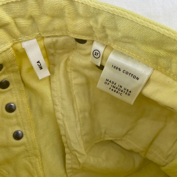 Grlfrnd NWT Mica Crop Color Block Straight Leg Denim Jeans Pink Crush 27 New - Picture 9 of 15